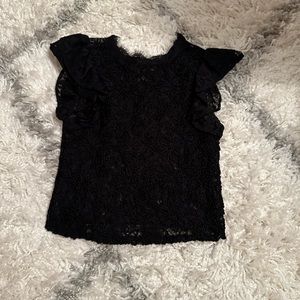 Zara black lace shirt size small